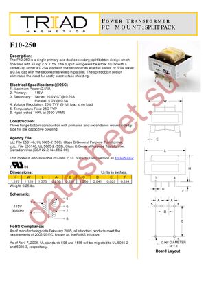 F10-250 datasheet  